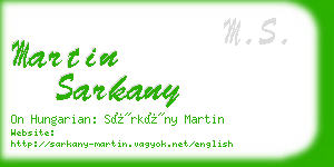 martin sarkany business card